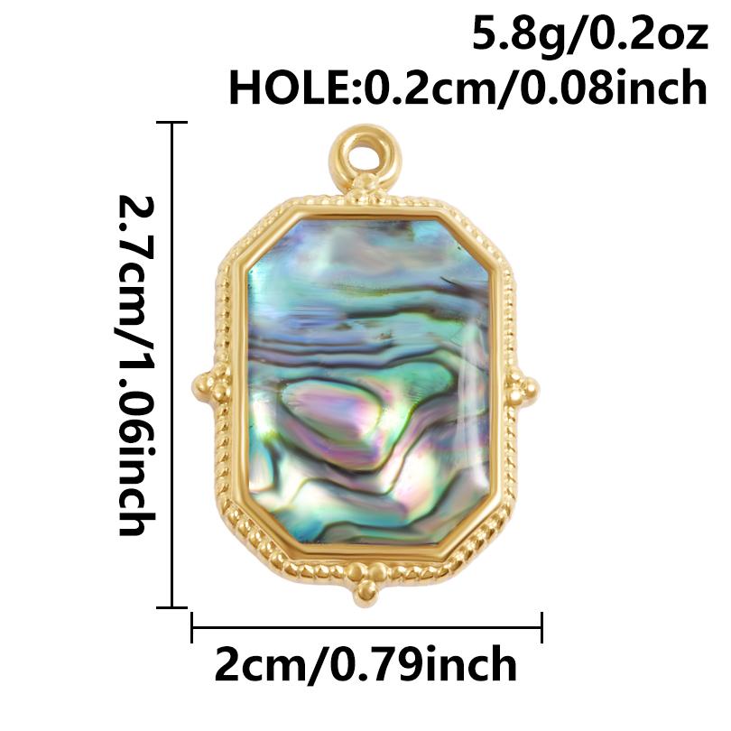 2pcs Different Shape Transparent Drip Oil Abalone Shell Charm Stainless Steel Charms For Jewelry Making Pendant DIY Accessories