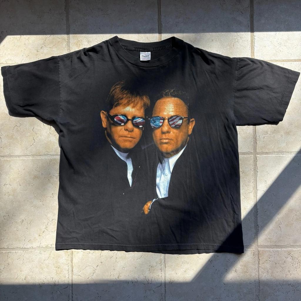 Vintage 1994 Elton John Billy Joel Face To Face Tour Graphic T-shirt USA Size XL