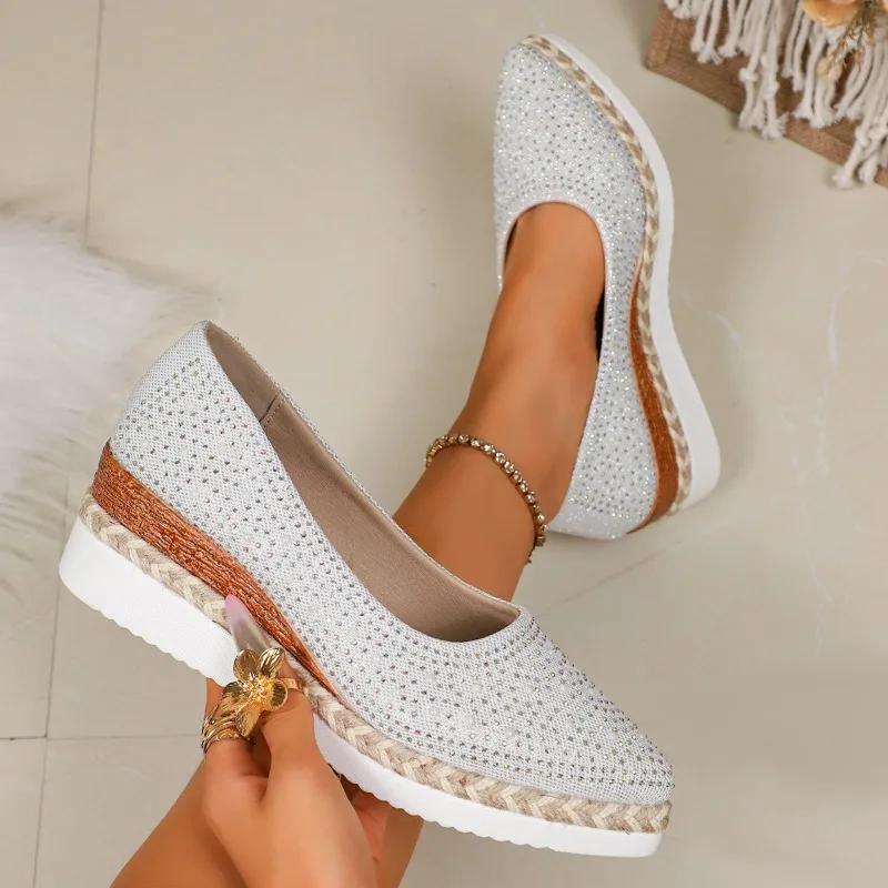 Fashion Ladies Shoes 2025 High Quality Plus Size Women's High Heels Fashion Crystal Casual Sexy Pointed Toe Comfortable Heels Women