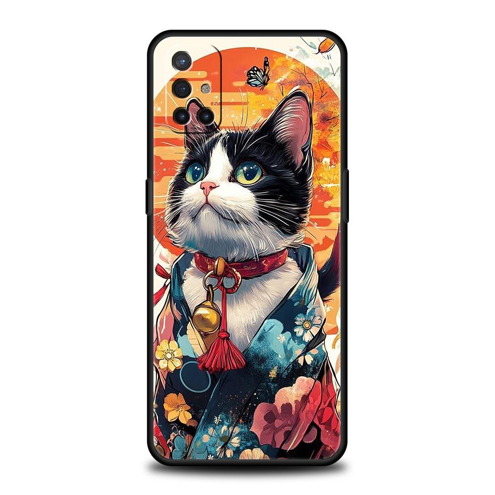 Phone Case For Oneplus 13R 12R 10R 13 12 11 10T Nord N100 N10 Z N30 CE 3 2 2T Pro Lite 5G Soft TPU Cover Animal Cat Tattoo Capas