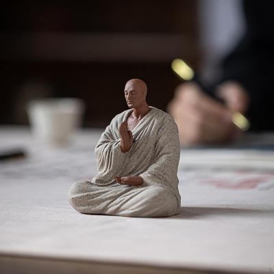 Buddha Statue Teetier Handwerk Mönch Figur Figur für Büro Auto Wohnzimmer