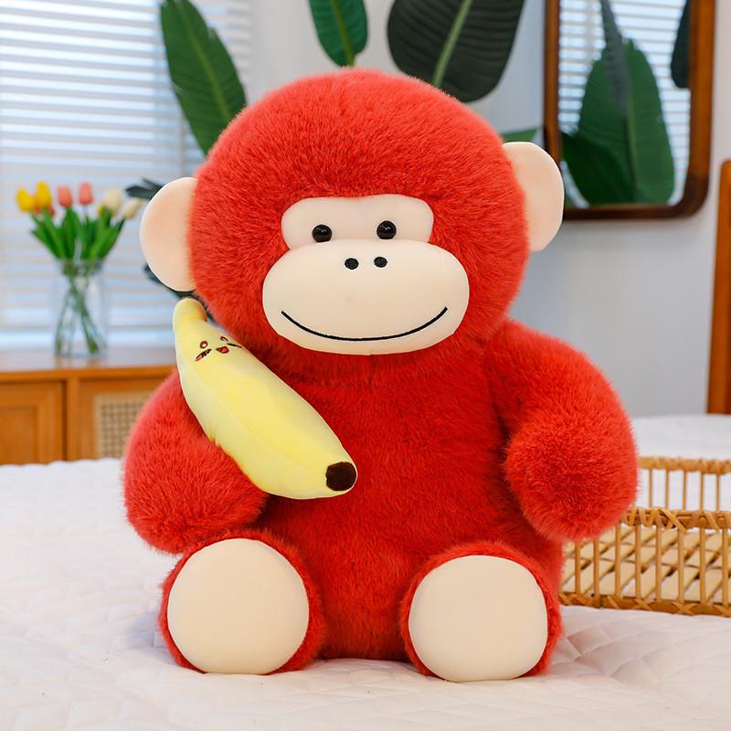 Animal Monkey Cartoon Short Plush Toy Filled Pp Cotton Room Doll Decoration