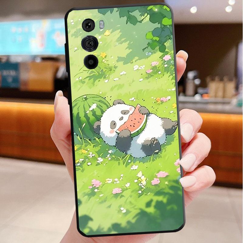 Cartoon Panda Phone Case For Motorola Edge 60 50 40 Pro 60 50 40 30 Ultra Neo Fusion Moto G Play G Stylus G Carcasas