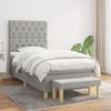 Exclusive House - Slatted Bed Base with Mattress Light Grey 80x200 Cm Fabric