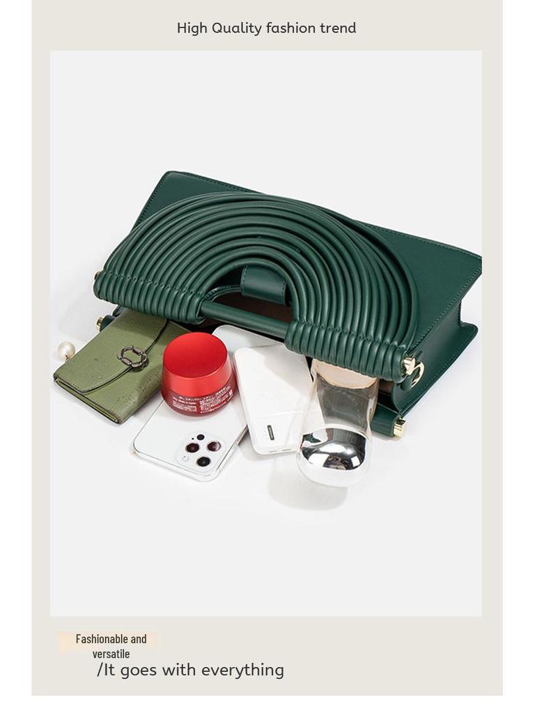 2025 Women's Trapezoidal Crossbody Bag with Tassel Design – Handmade Woven Shoulder Bag