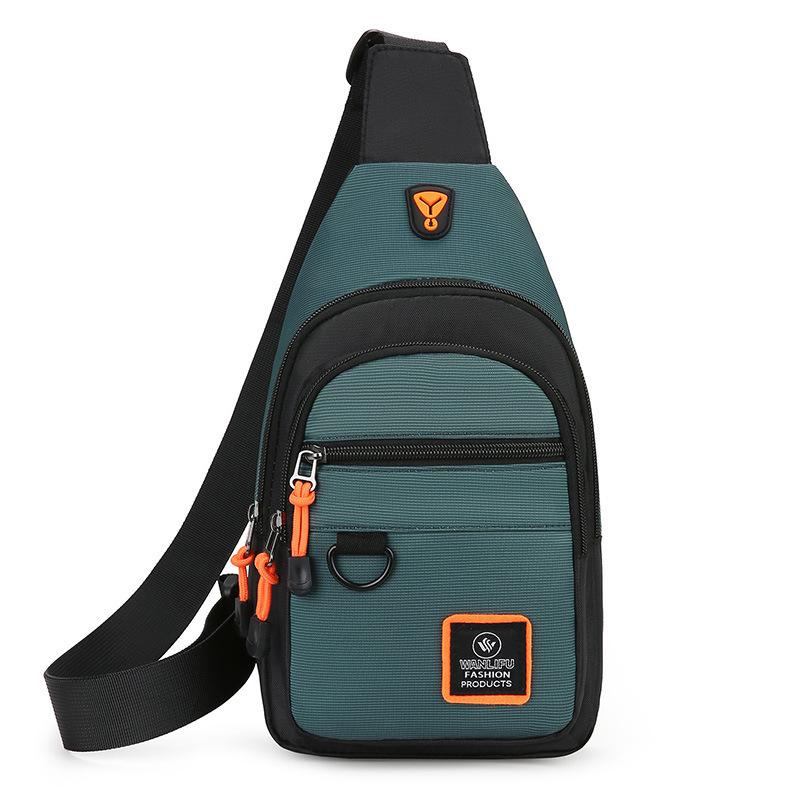Trendy Lightweight Men's Commuter Chest Bag: Wear-Resistant, Large Capacity, Multi-Compartment Crossbody