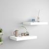 Day and Night - Day and Night Floating Wall Shelves 2 Pcs White MDF 40x23x3.8 Cm