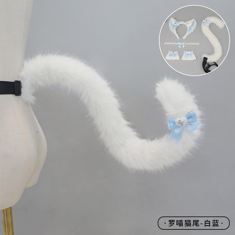 Cosplay Cat Ears Headband Cat Tail Accessories Handmade Cute Cat Girl Beast Ears Hair Accessories Beast Tail Accessories Set