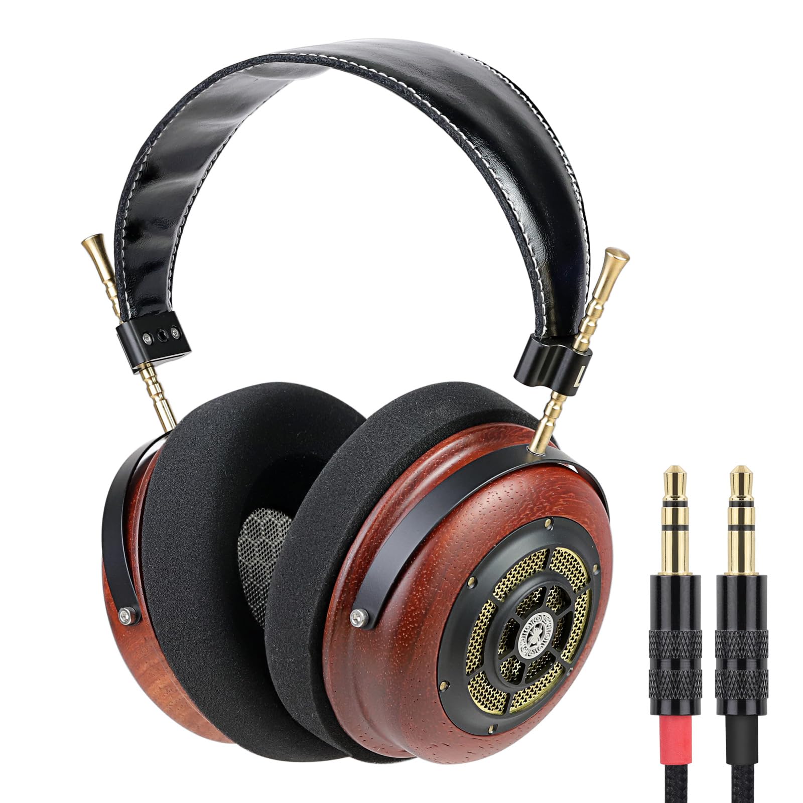 

okcsc Spider Wired Headphones, Semi-Open, Rosewood Over-the-Ear, Handcrafted Flat Diaphragm Unit, for Music and Movie Listening, 3.5mm