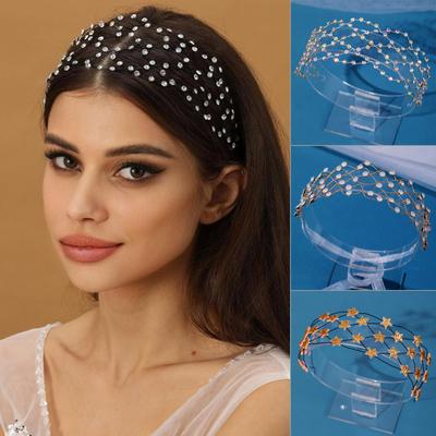 Simulierte Perlen Stirnband Haarkette für Braut Hochzeit Kopfschmuck Tiara Schmuck Frauen Haarschmuck Hochzeit Noiva Haarbänder