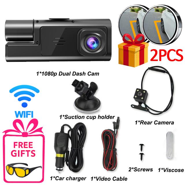 3 Channel Dash Cam for Cars WIFI Video Recorder Portable 1080P Rear View Camera for Vehicle Car DVR G-Sensor Car accessory