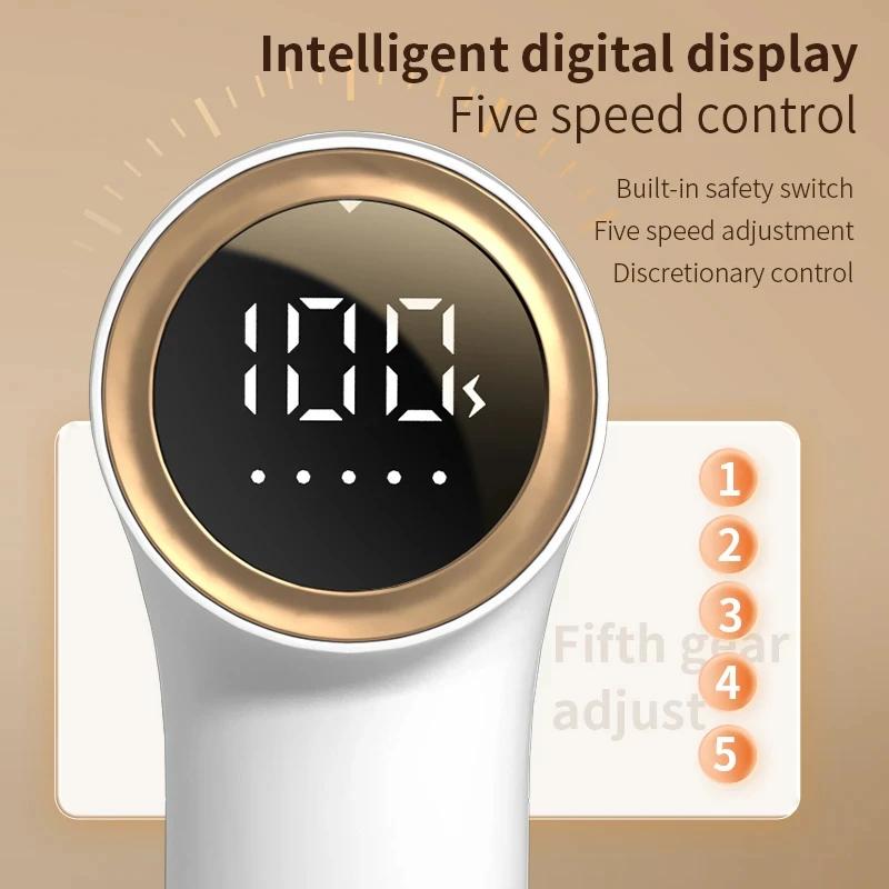 Elektrischer Fusselentferner USB Wiederaufladbar Intelligentes Digitaldisplay Fusselrasierer Tragbarer Kleiderrasierer 5 Stufen Rasierer Trimmer