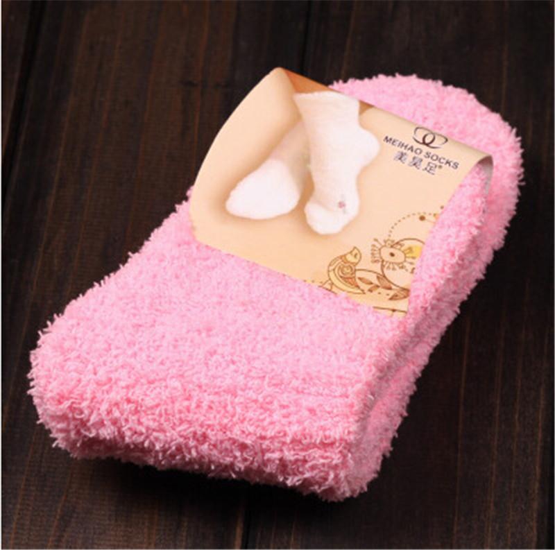 Cute Socks Women Bed Socks Pure Color Fluffy Warm Winter Kids Gift Soft Floor Home Accessories Funny Socks New Year's Gift