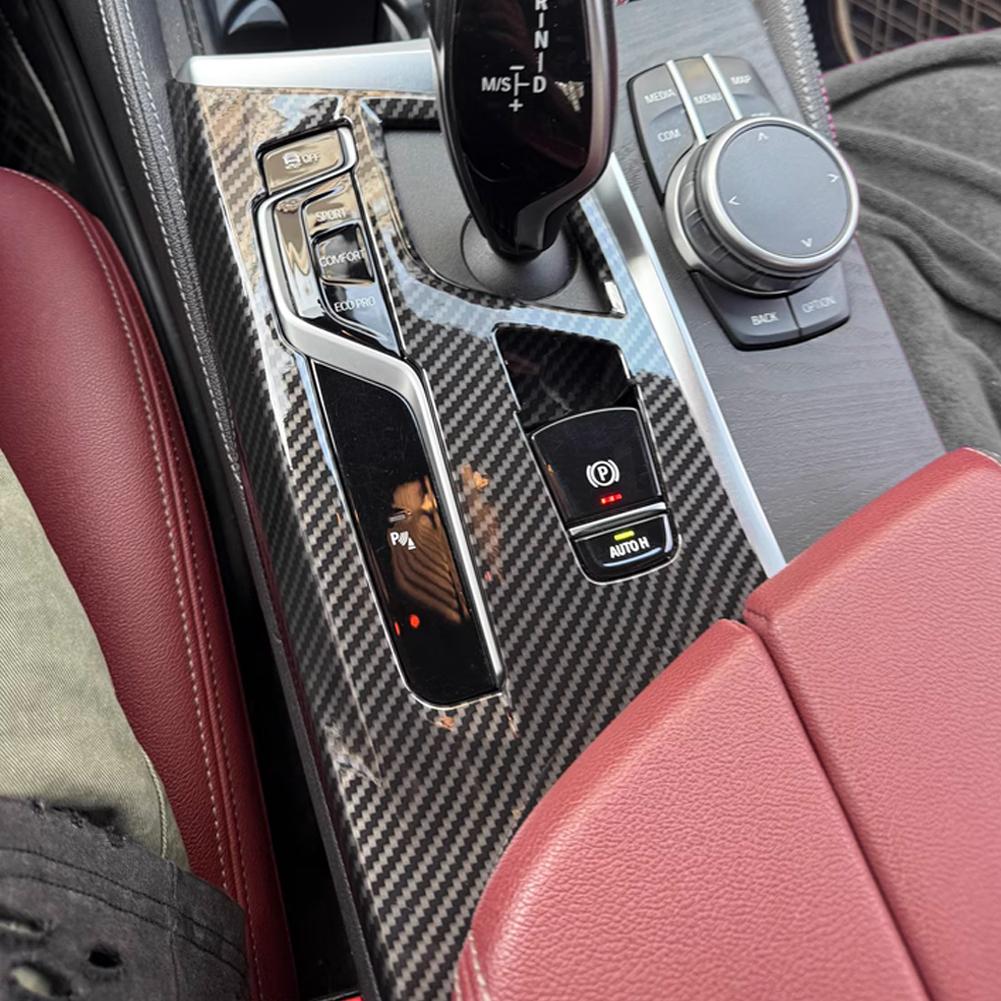Koolstofvezel Stijl Auto Middenconsole Schakelpook Paneel Cover Trim voor BMW 5 Serie G30 2017-2018 Auto Sticker ABS Kunststof