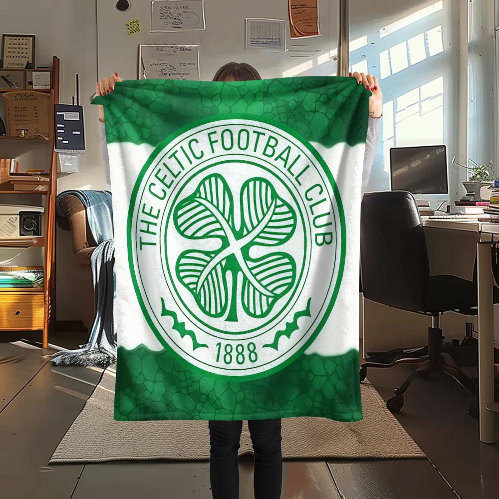 Celtic Football Club Print FlAannel Blanket, High Quality Comfortable for All Seasons, Home Decor, Warmth and Comfort