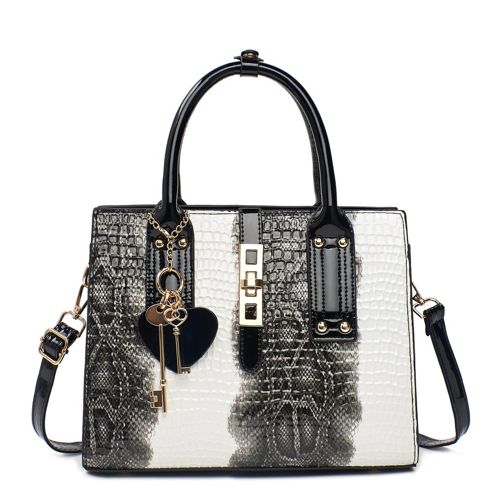 Crocodile Pattern Tote Bags with Top Handle Crossbody Purses for Women Handbag and Purse Women's Patent Leather Top-handle Work Shoulder Satchel