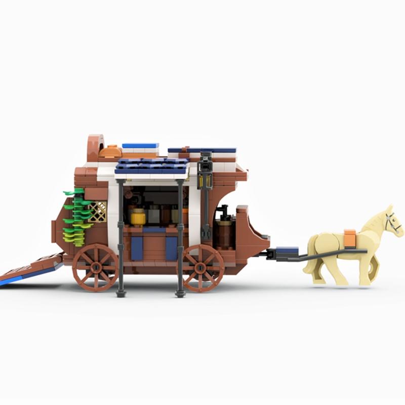 Yigebebe Ideas Medieval Besieger's Tent Camp Travelling Horse Carriage Model Building Blocks MOC Toys for Children Kids Gifts