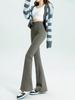 Black High Waist Micro Flare Women's Pants Autumn And Winter Plus Velvet Trousers Stretch Leggings Thermal Female Pants