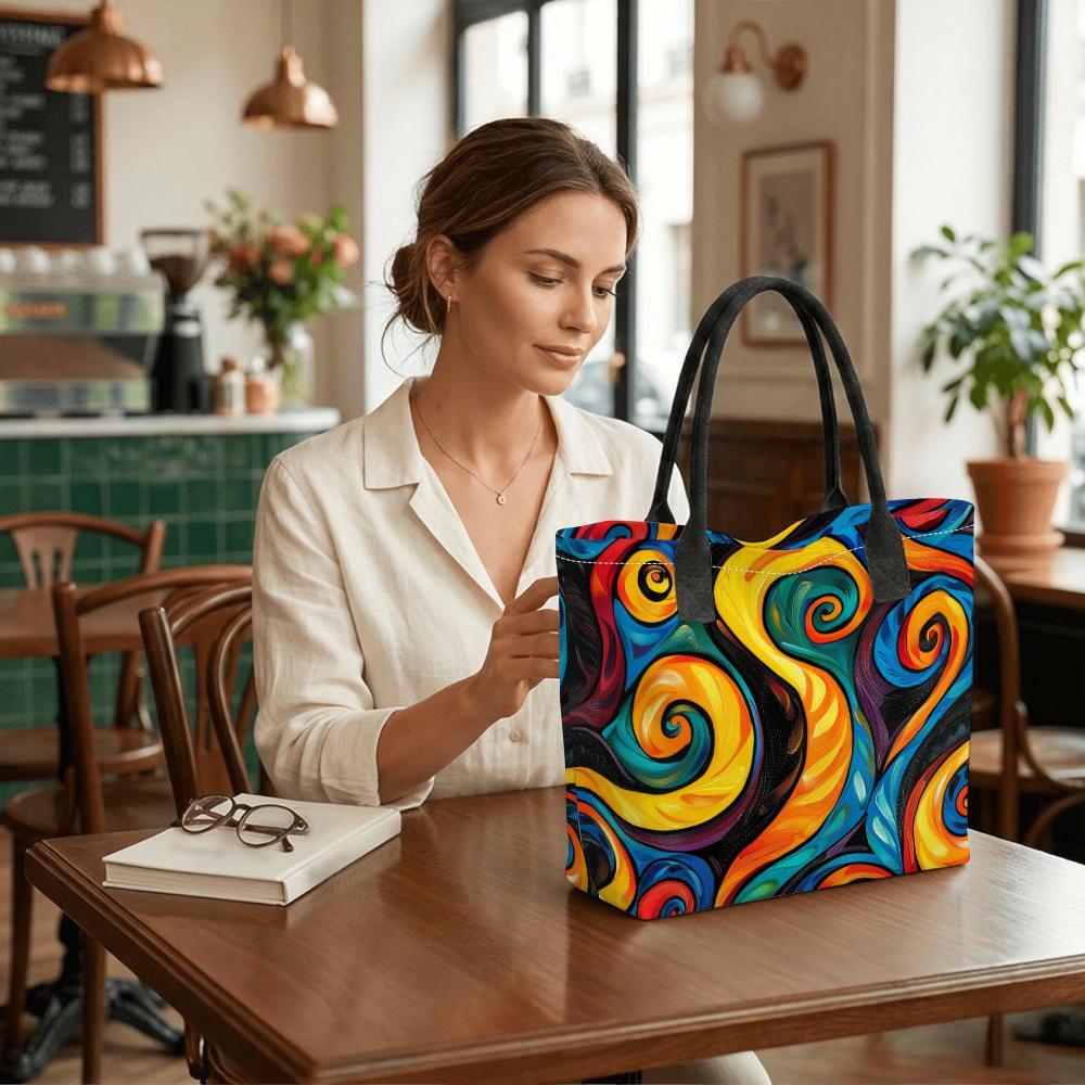  Colorful Swirl Pattern Tote Bag