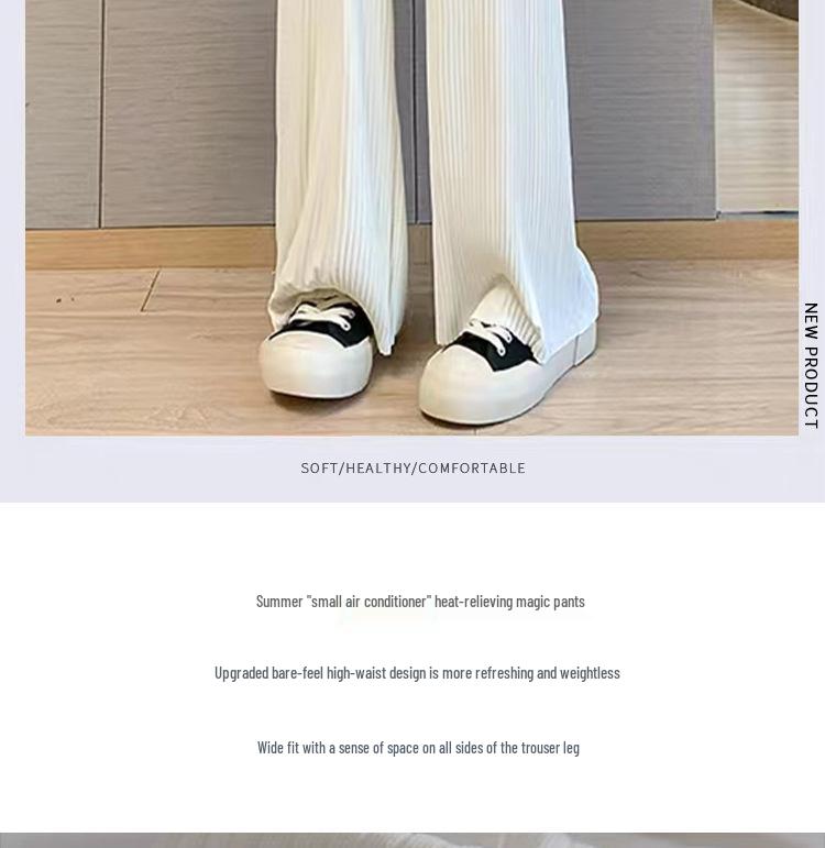 Women's Summer Ice Silk Maternity Pants - Thin, Straight Leg, Petite, Drapey Wide-Leg Style