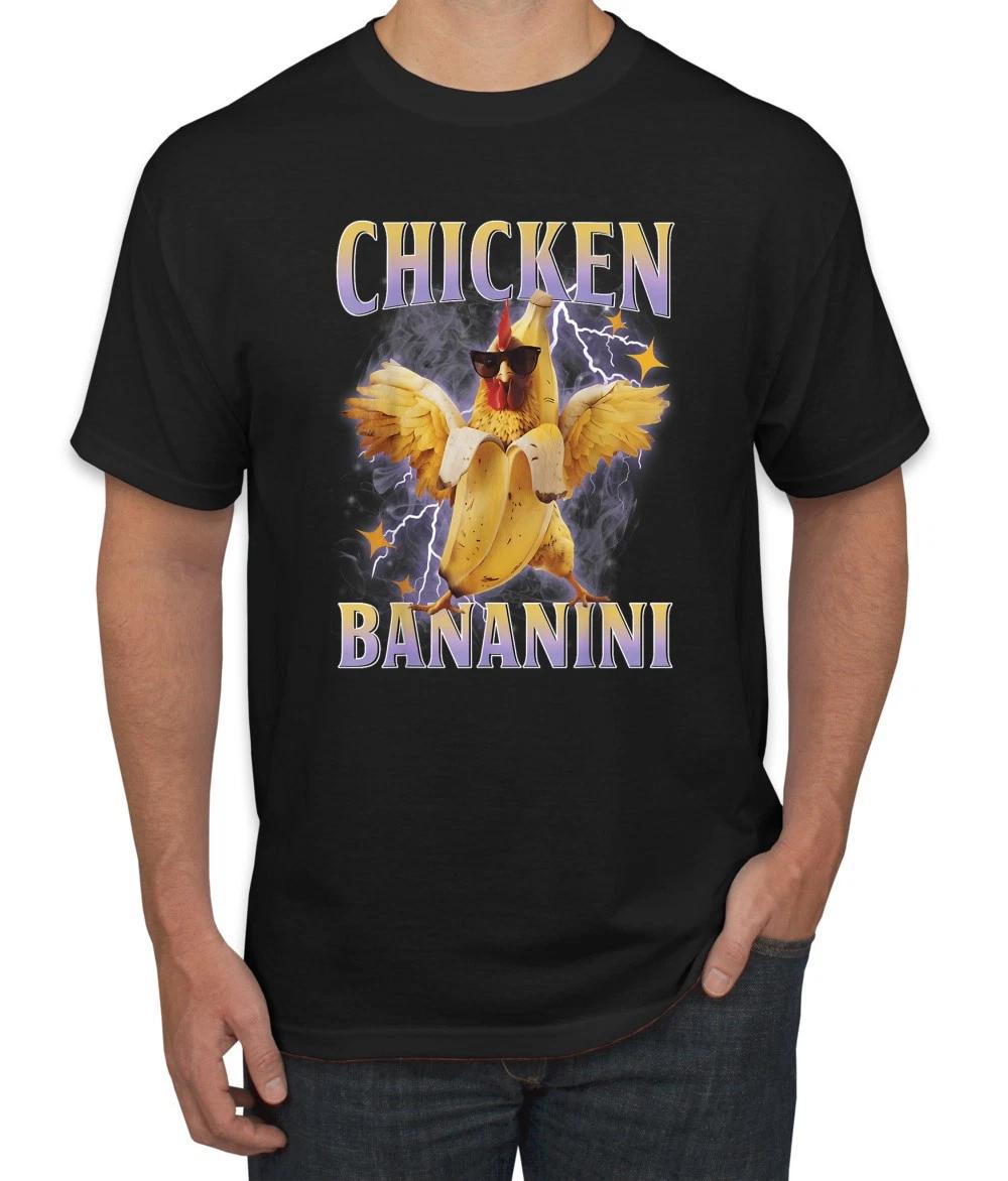 Chicken Bananini Funny Chicken Banana Brainrot Meme Men s T- Shirt 4XL
