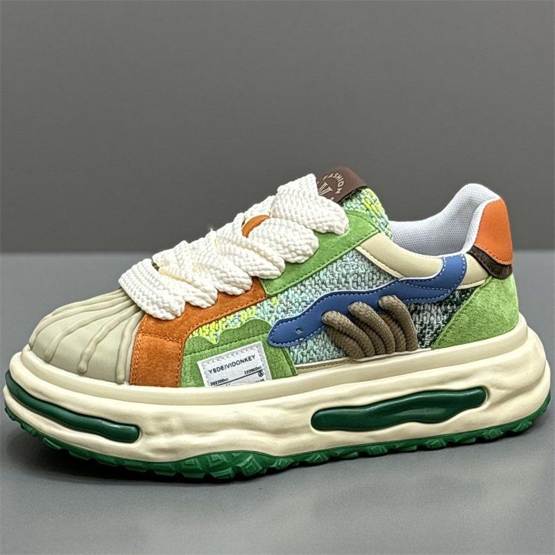 Shell head autumn new thick baseplate shoes color matching casual trendy shoes wear-resistant dad shoes dl