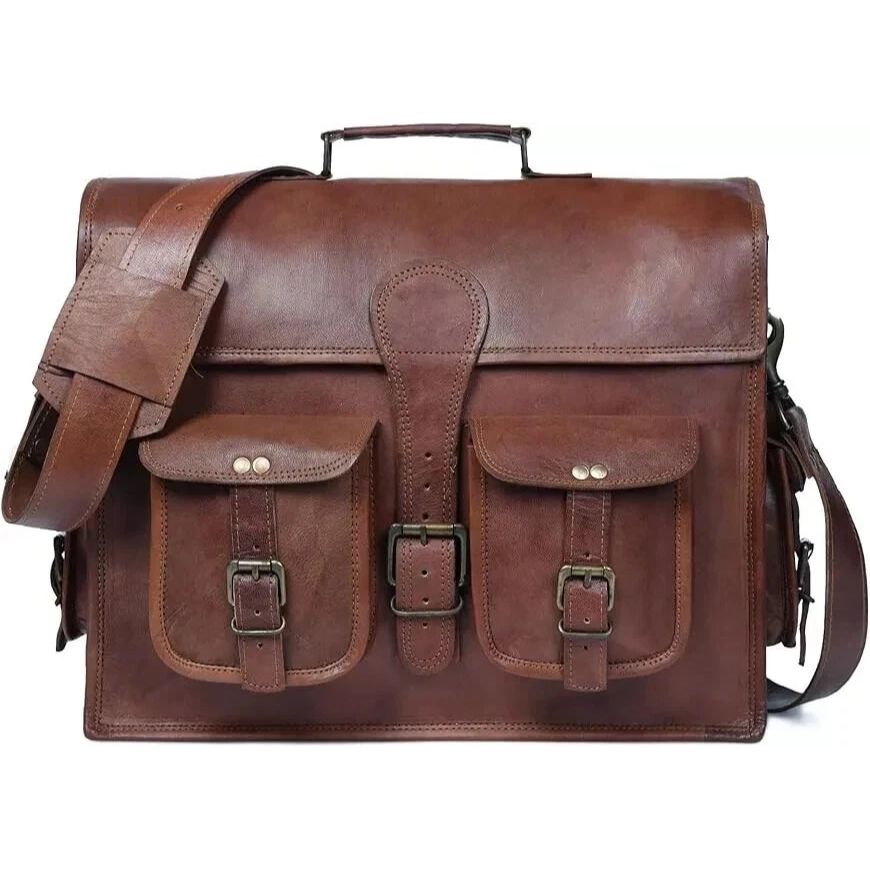 Reliable Leather Briefcase Bag Laptop Brown Women's Messenger 18" Handmade World