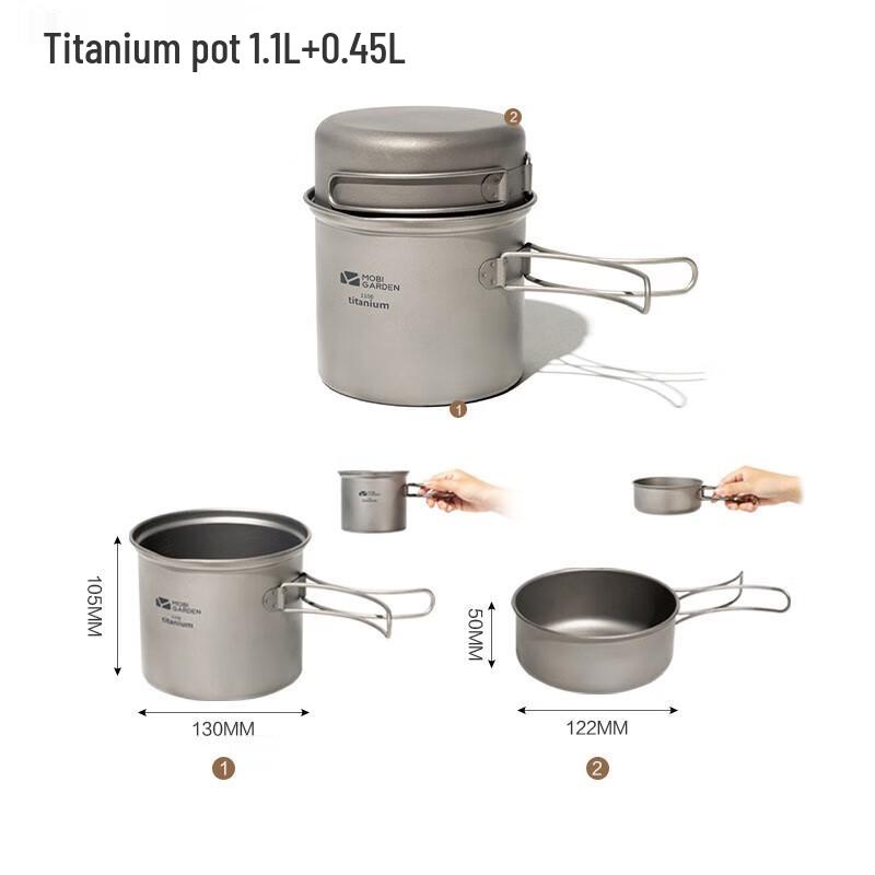 Mobi Garden Portable Titanium Camping Cookware Set