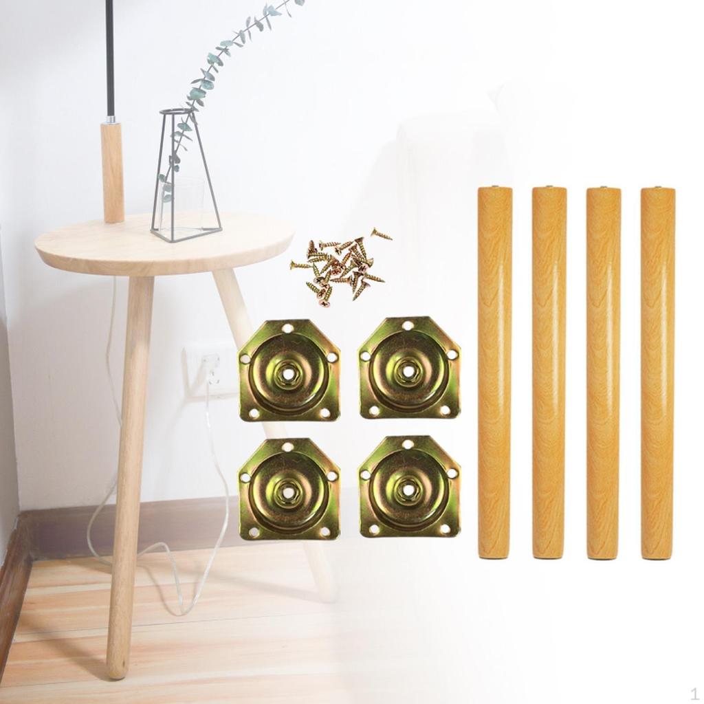 4Pcs Wood Furniture Legs Cabinet Non Slip Accessories Easy To Install Hardware Chair for