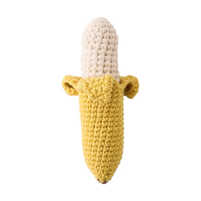 1Pc Crochet Animal Bear Rattle Toy Soother Bracelet Wooden Teether Ring Baby Product Mobile Pram Crib Wooden Toys Newborn Gifts