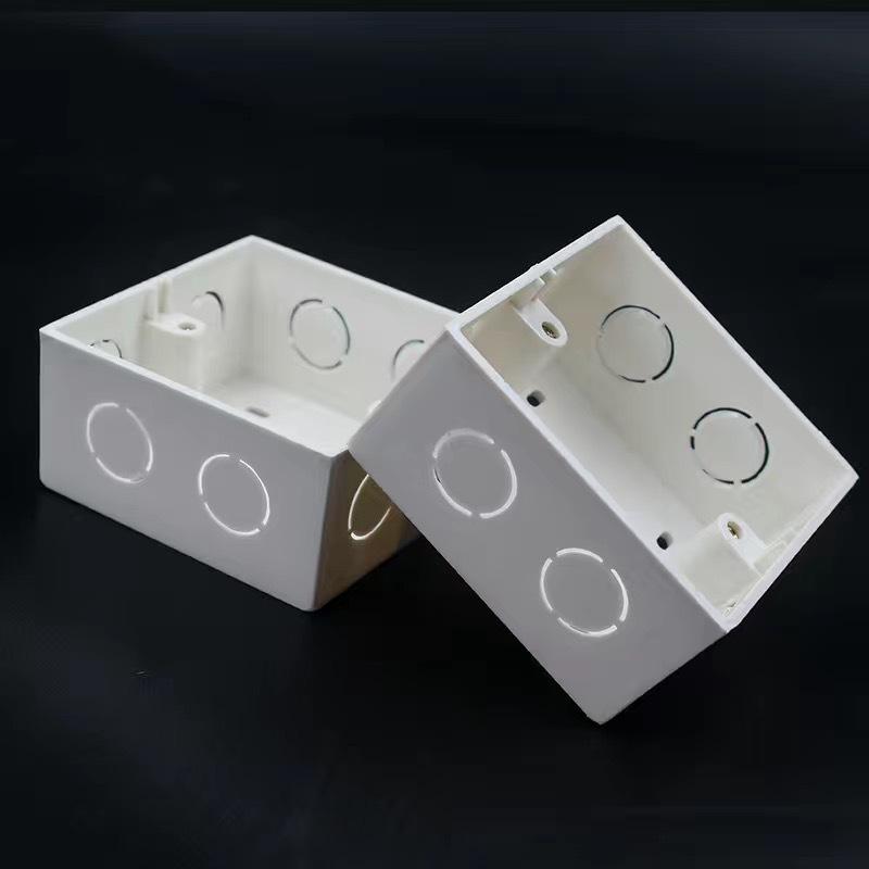 Cutie de joncțiune dublă PVC86 ignifugă pentru montaj aparent pentru întrerupătoare și prize de perete