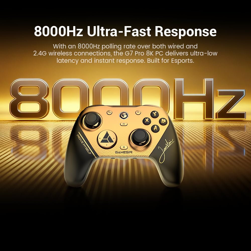 GameSir G7Pro 8K PC Controller Champion Edition 8000Hz Polling Fighting Game PC Optical Micro Switch 1200mAh High FPS Js13ProTMR Hall Effect Micro