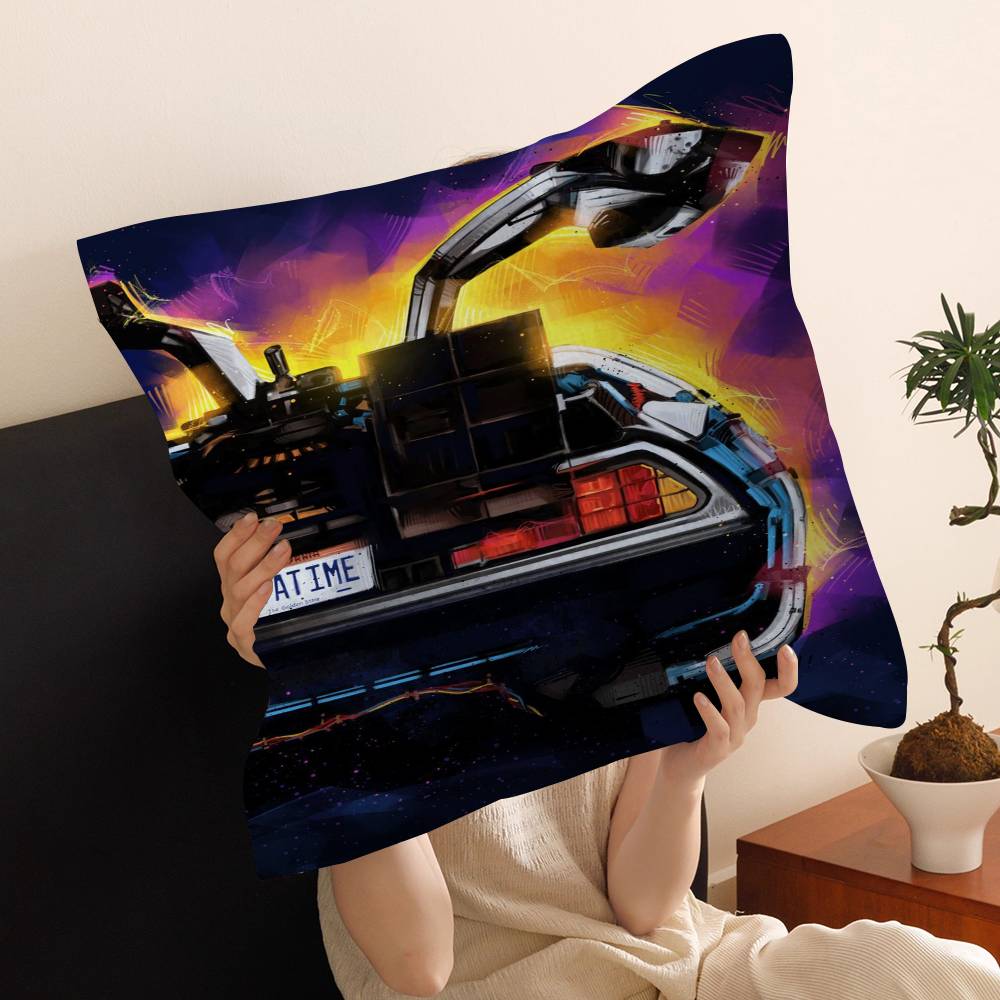 Classic Movie Clips Back To The Future Delorean Time Machine Pillow Anime Pillow Sofa Bed Head Pillow Cover x cm