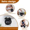 Digital Alarm Clock Metal Double Bell Bedside Alarm with LED Display Silent Table Clock for Heavy Sleepers Adults Kids Xmas Gift