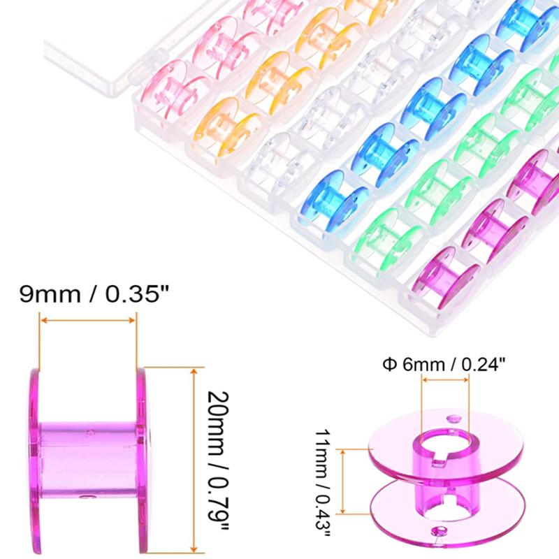 Leere Spulen Nähmaschinenspulen Klarsichtplastik-/Metallspulen und Aufbewahrungsbox Nähmaschinenzubehör Werkzeuge