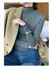H360 Women's Lace Knit Ruffle High Neck Slim Fit Base Layer for Autumn/Winter
