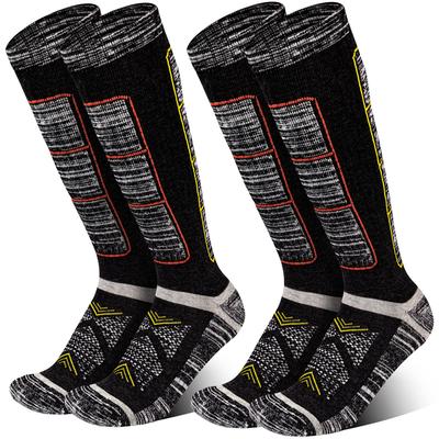 HASOME Snowboarding and Skiing Set of Winter Sports Socks L Yellow Set of Men's Socks, 2, Thick, Cold-Weather, Antibacterial, Odor-Resistant,