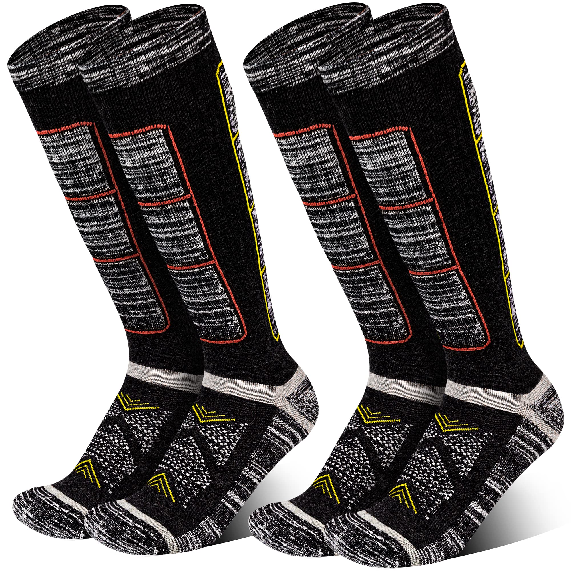 

HASOME Комплект носков для зимних видов спорта: сноубординга и катания на лыжах L Желтый Комплект мужских носков, 2 пары, Толстые, Для холодной погоды, Антибактериальные, Устойчивые к запаху,