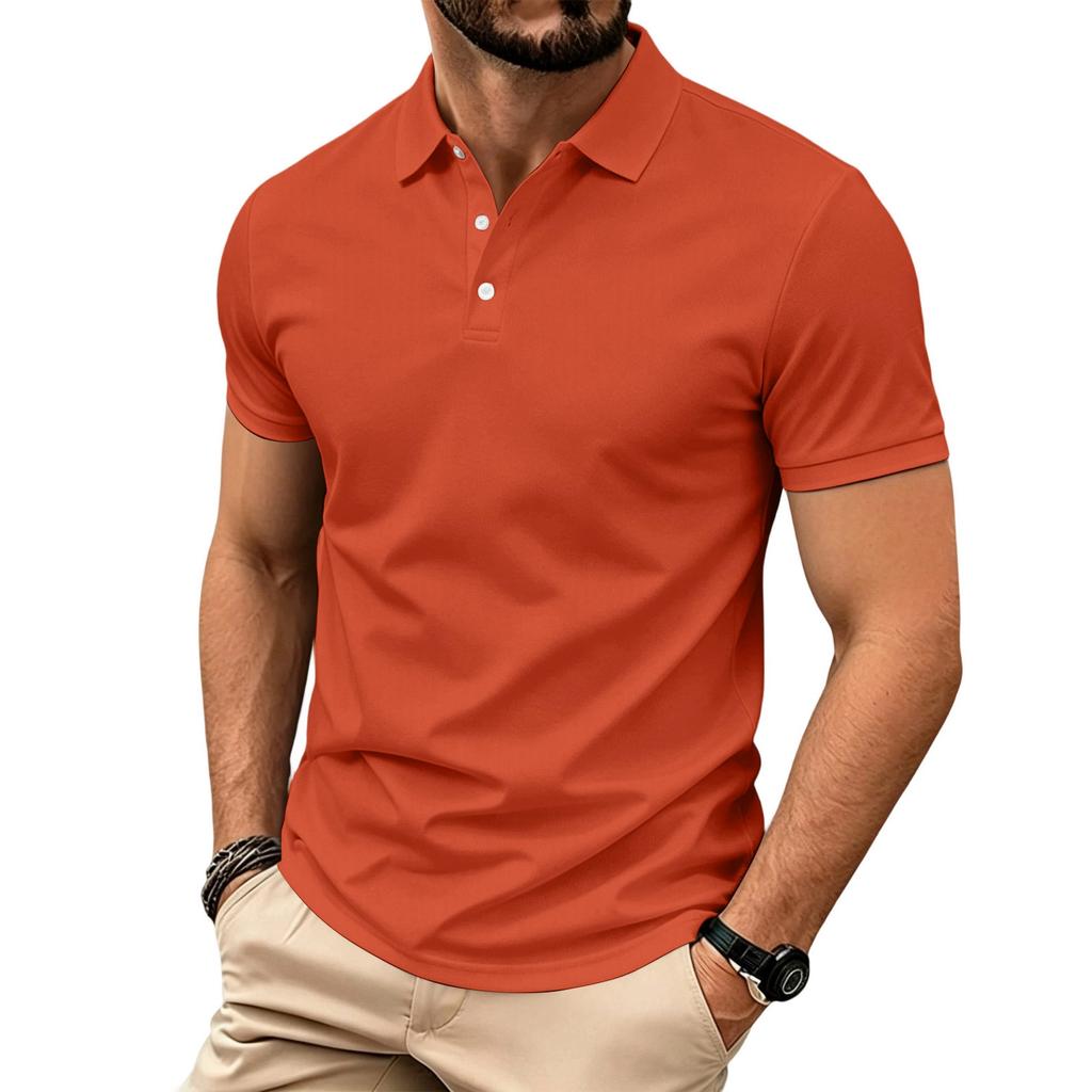 Men's Classic Fit Short Sleeve Polo Shirt with Breathable Quick Dry Fabric and Turn Down Collar for Casual or Sportswear