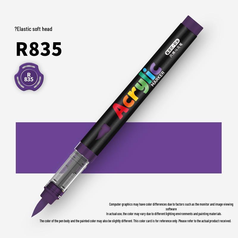60-Color Soft Tip Liquid Ink Acrylic Marker Set for Primary School Art