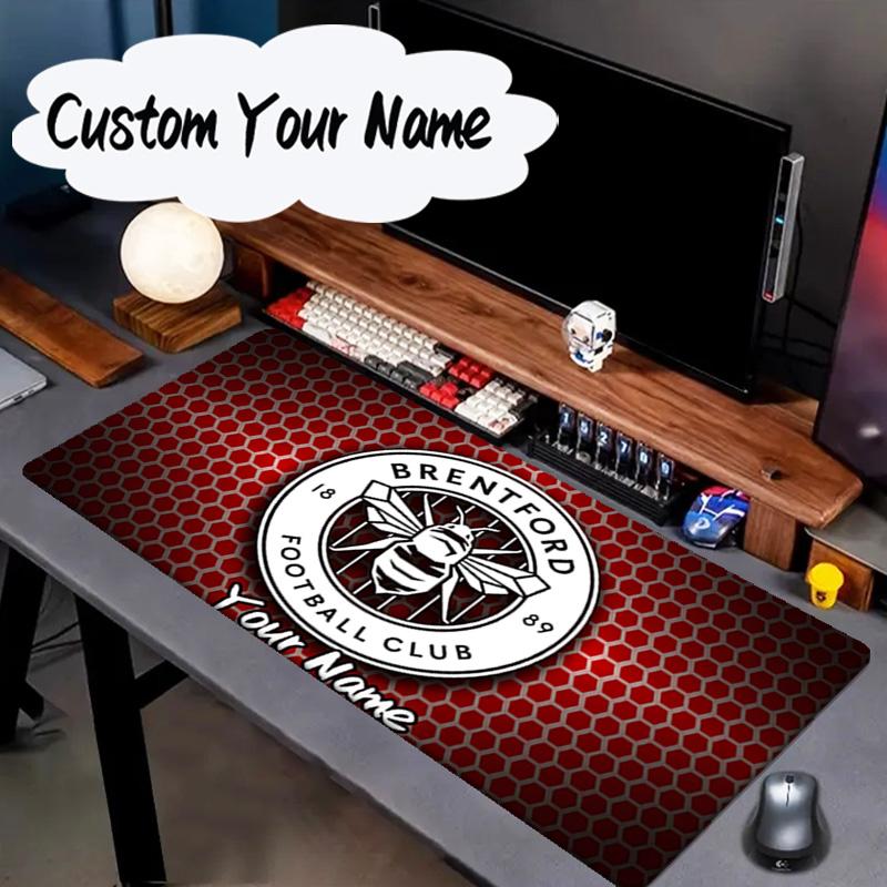 Custom Name Mouse pad Brentford Football Club Logo Mouse pad, Gaming Mouse Pad, keyboard pad, Desk Decor for computer notebook Fan Birthday Gift