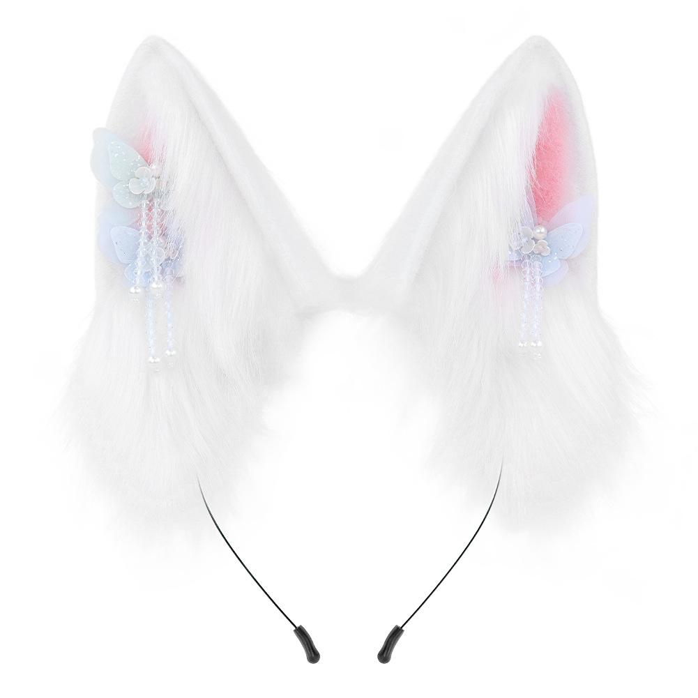 Simulation Plush Handmade Rabbit Ear Hair Antique Headband Lolita Accessories Makeup Accessories Multi-colored Beast Ear Headgear