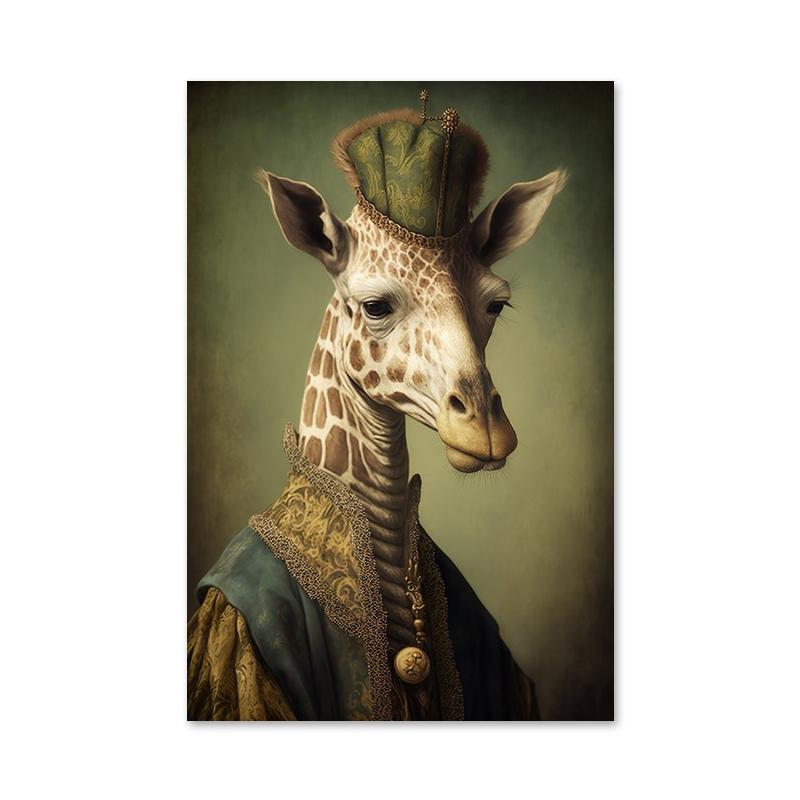 

Аристократичні плакати з тваринами, ретро, ​​лев, жираф, кіт, друк на полотні, настінні картини для прикраси дому у вітальні 21x30cm No Framed
