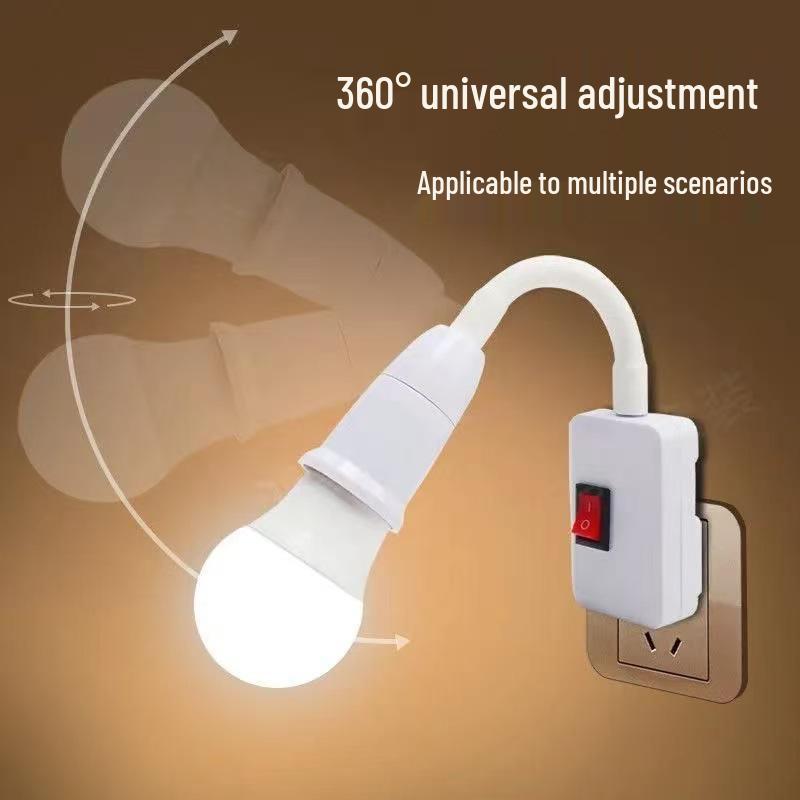 Universelle Schwanenhals-Tischleuchte mit E27 LED-Glühbirnenfassung und Stecker-Schalter