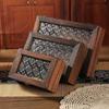 Jewelry Storage Box with Buckle And Flip-Top Lid Case Wood Retro Design Dustproof Organizer for Small Sundries
