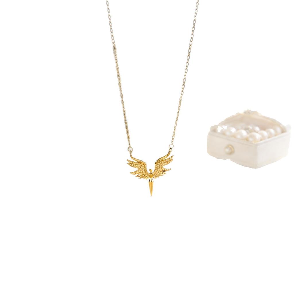 Small Angel Wing Collarbone Necklace Creative Wing Pendant Delicate Jewelry for Women