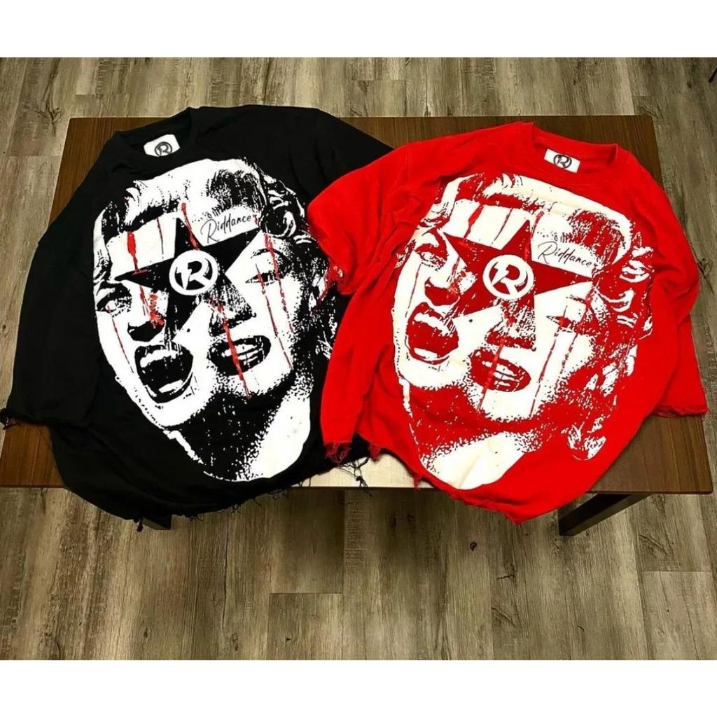 RogueWave Hip Hop Y2k Tops Oversized Printed Graphic T Shirts Harajuku Gothic Men and Women T-Shirt Casual Streetwear Clothes