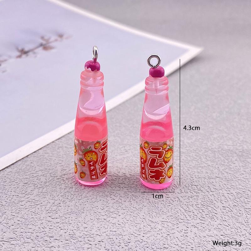 10Pcs Mix Lot Resin Juice Bottle Charm Pendant For Jewelry Making Earrings Necklace Key Chain Accessories Diy