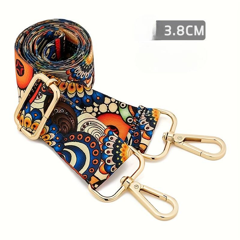 Nastavitelný Barevný Plátěný Popruh na Tašku - Široký, Protiskluzový Náhradní Crossbody Popruh pro Dámské Tašky