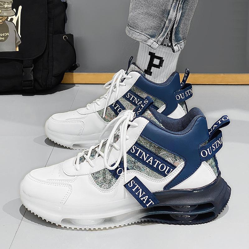 

Высокие спортивные туфли мужские туфли осень и зима новые мужские студенческие молодежные спортивные беговые повседневные туфли с мягкой подошвой с высокой подошвой 44